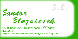 sandor blazsicsek business card